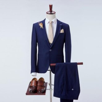 Men's Three Piece Suits（Blue） Navy Blue Suit