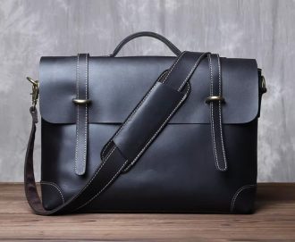 [L-Classic Black]Retro Genuine Leather Handbag & Crossbody Bag for Men-[38CM*10CM*28CM]