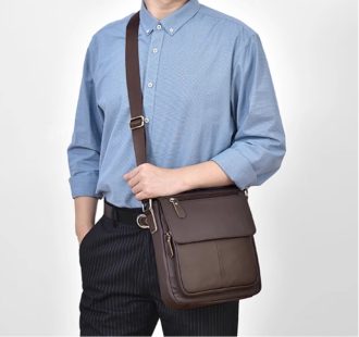 [Upgraded Brown]New Style Leather Messenger Bag-[24CM*7CM*25CM]