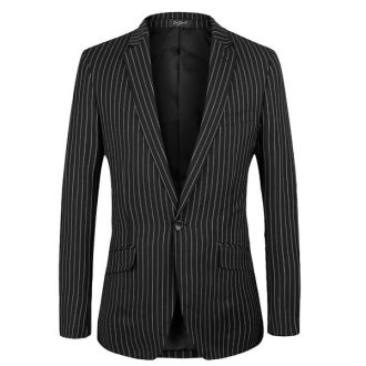 Men's Two Piece Charcoal Suit PinStripe