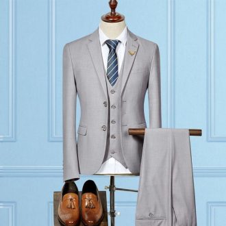 Men Wrinkle Resistant 2 Button Suit | Interview & Groomsman Suit Set