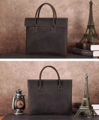 [L]Leather Business Commuter Briefcase For Men-[32CM*45CM*3CM]