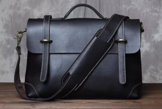 [M-Classic Black]Retro Genuine Leather Handbag & Crossbody Bag for Men-[34CM*9CM*25CM]