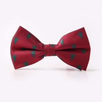 Bow tie Red flowers and green dots