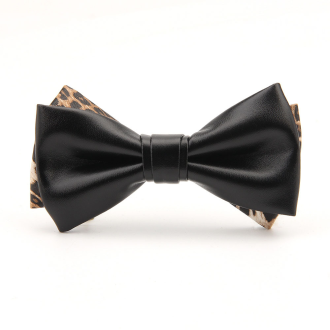 Bow tie Black leopard print